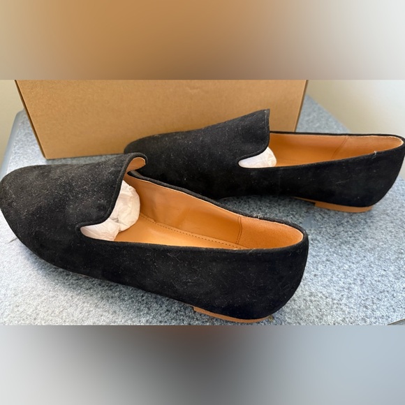 NWT J.Crew Black Suede Women's Smoking Slip On Loafers US 8 - Picture 3 of 9